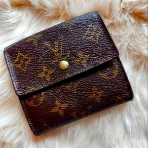 Auth LV Monogram Elise Wallet